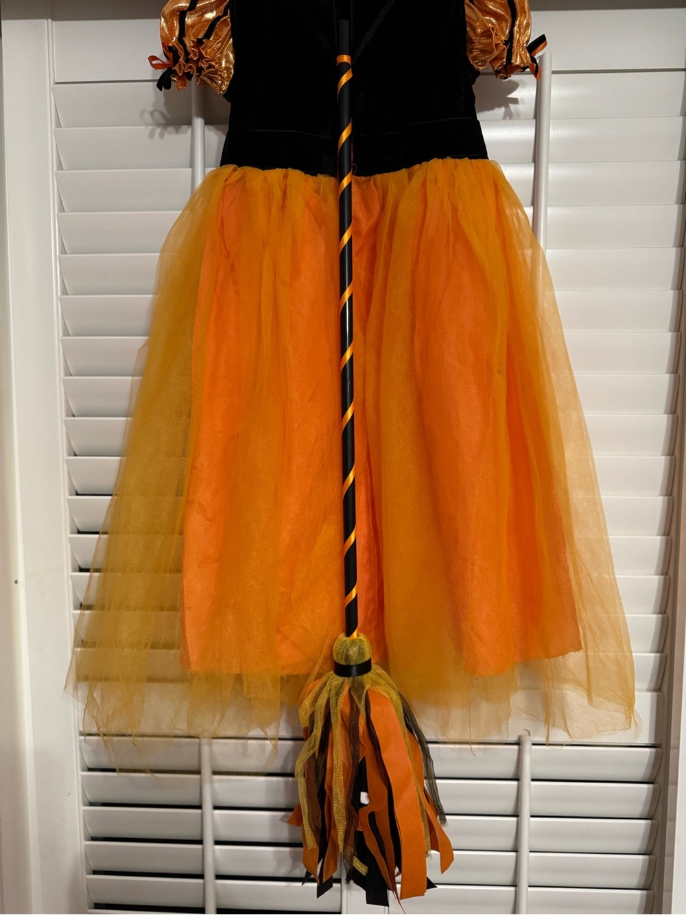 Target Orange and Black Witch Costume Dress with Broom Accessory